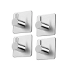 4 Adet Paslanmaz Çelik Banyo Askısı, Kendinden Yapışmalı Sistem