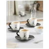 4lü Espresso Fincan Seti, Sekizgen Tasarım, Porselen