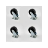 4lü Set 50 mm Tablalı Dönerli Mobilya Tekerleği, Siyah