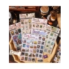 4 Sayfa Vintage Pul Desenli Sticker Seti, Scrapbook İçin