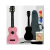 4 Telli Pembe ABS Ukulele Seti, Kılıf ve Pena ile