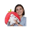 40 cm Nakışlı Peluş Çilek Tavşan, Eğlenceli Paskalya Hediyesi