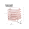 5 Katlı Metal Kağıt Rafı - Pembe