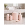 5Li Modern Banyo Seti, Açık Pembe, Çizgili Tasarım