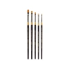 5li Set Premium Golden Taklon Boya Fırçaları, Kısa Filbert