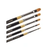 5li Set Premium Golden Taklon Boya Fırçaları, Kısa Filbert
