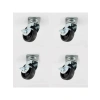 50 mm Tablalı Dönerli Frenli Mobilya Teker, 4lü Set, Siyah Metal
