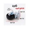 50 mm Tablalı Dönerli Frenli Mobilya Teker, 4lü Set, Siyah Metal