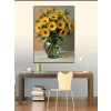 50 x 70 cm Boyutunda Güneş Çiçeği Vazosu Kanvas Tablo