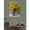 50 x 70 cm Boyutunda Güneş Çiçeği Vazosu Kanvas Tablo