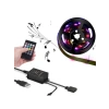 5V USB RGB Şerit LED - 100cm, Kumandalı ve Ses Sensörlü