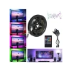 5V USB RGB Şerit LED - 100cm, Kumandalı ve Ses Sensörlü