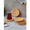 6 Adet Bambu Çay Tabağı - Estetik ve Doğal