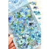 60 Adet Şeffaf Büyük Mavi Çiçek Sticker, Scrapbook için