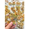 64 Adet Şeffaf Sarı Ayçiçeği Sticker, Bullet Journal İçin