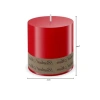 7 cm Çapında Kırmızı Silindir Mum, Bal Mumu