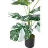 70 cm Boyunda Yeşil Beyaz Yapay Monstera Saksı Bitkisi, 12 Dal