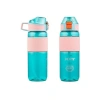 700 ml Pipetli Taşıma Kulplu Silikon Su Matarası (Turkuaz)