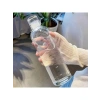 750 mL Kapasiteli Şeffaf Borosilikat Cam Su Şişesi, Dereceli Matara