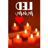 8 Adet Dekoratif Pilli Led Mum Seti, Kalp Kırmızı Renk, 4 cm Boyut