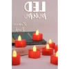 8 Adet Dekoratif Pilli Led Mum Seti, Kalp Kırmızı Renk, 4 cm Boyut