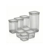 8 Parça Şeffaf ve Gri Renkli Erzak Saklama Kabı Seti