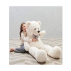 90 cm Rengarenk Papyonlu Peluş Ayıcık -% 100 YERLİ Beyaz