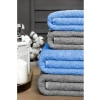 90x150 cm Ölçüsünde Soft Pamuklu 4lü Banyo Havlusu Takımı, Gri ve Mavi