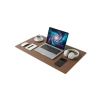 90x40 cm Deri Mouse Pad, Çift Yönlü, Kahverengi