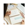 A5 Spiralli Sert Kapak Keten Kareli Not Defteri