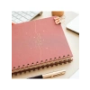 A5 Spiralli Sert Kapak Keten Kareli Tarihsiz Not Defteri, Pembe