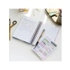 A5 Spiralli Sert Kapak Lastikli Kareli Not Defteri - Minimalist Tasarım