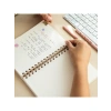 A5 Spiralli Sert Kapaklı Keten Not Defteri, Kareli