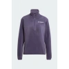 adidas Multi Essentials 1-2 Zip Fleece Kadın Mor Yürüyüş Polar.-