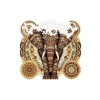 Ahşap Puzzle, Majestik Mandala Fil, 250 Parça, 29 x 28 cm Boyutunda