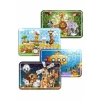 Ahşap Sevimli Hayvanlar Puzzle Seti, Eğitici ve Eğlenceli