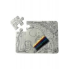 Akademi Çocuk Funny Mat - Washable Puzzle: Sevimli Dostlar- Birleştir Boya! (12 Parça Puzzle + 6 Adet Kalem Hediye)