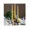 Altın Renkli Konik Şamdan Yemek Mumu (12 Adet)