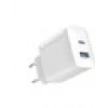 Anker 20W USB-C + USB-A Çift Portlu Şarj Cihazı - A2348 - Beyaz (Anker Türkiye Garantili)
