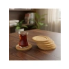 Antibakteriyel Bambu Yuvarlak Çay Tabağı Seti - 6lı