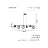 Antik Lak Renkli 3+3 Avize - Cam ve Metal Tasarım
