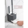 Antrasit Beyaz Tuvalet Fırçalığı, Pratik Banyo Temizlik Aracı