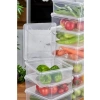 Arel - 15li Set Saklama Kabı, 10 Adet 500ml Mini Boy Dikdörtgen ve 5 Adet 2500ml Kare Şeffaf Kendinden Kapaklı Saklama Kabı, BPA İçermez, Buzdolabı, Dondurucu ve Dolap Organizeri