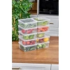 Arel - 15li Set Saklama Kabı, 10 Adet 500ml Mini Boy Dikdörtgen ve 5 Adet 2500ml Kare Şeffaf Kendinden Kapaklı Saklama Kabı, BPA İçermez, Buzdolabı, Dondurucu ve Dolap Organizeri