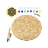 art inside Çiçek Mandala Ahşap Boyama Tuval Seti Hediye Hobi Kiti 20 Cm
