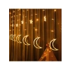 Ay Yıldız Figürlü Perde Led Işık, 3.5 Metre Uzunluk