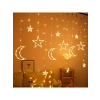Ay Yıldız Figürlü Perde Led Işık, 3.5 Metre Uzunluk