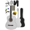 Beyaz klasik gitar, 4/4 boyut, sap ayarlı tam set