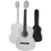 Beyaz klasik gitar, 4/4 boyut, sap ayarlı tam set