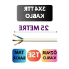 Beyaz Renkli 25 Metre Uzunlukta 3x4 TTR Kablo, Güçlü Performans